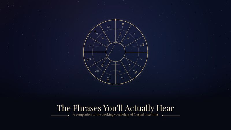 A dark chart wheel with two houses joined by a line that reverses direction, the visual signature of a counterpace connection.